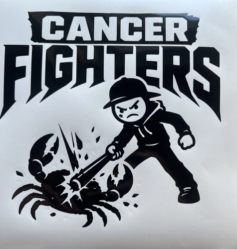 Naklejka na samochód Cancer Fighters – sportowa naklejka na szybę | akcja charytatywna