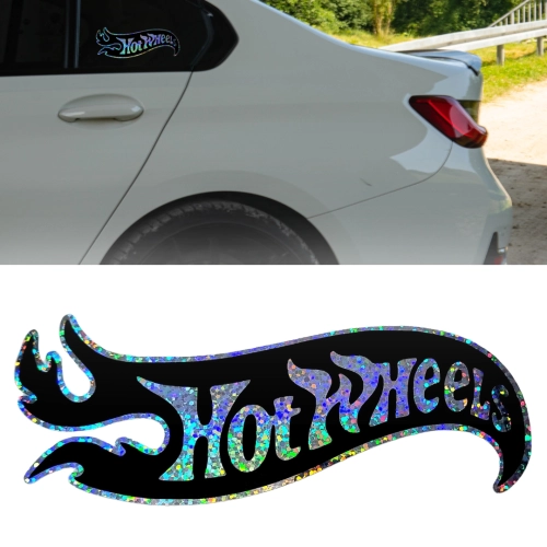 HOTWHEELS - Naklejka HoloBlack na tle Holograficznym