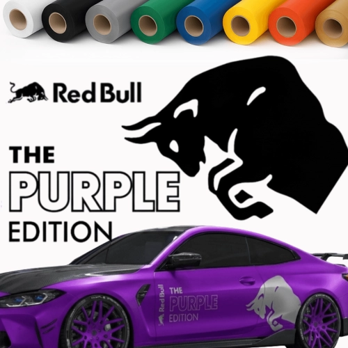 Naklejka Byk Red Bull + Twój Własny Napis | Zestaw na Bok Auta – Kolor i Treść do Wyboru! REDBULL