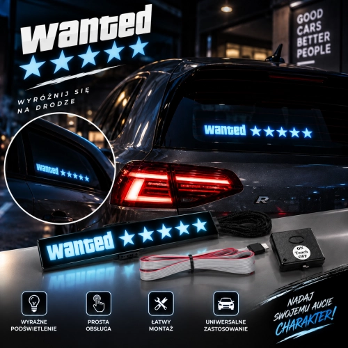 Panel świetlny |  Elektryczna Naklejka LED Wanted Gwiazdki