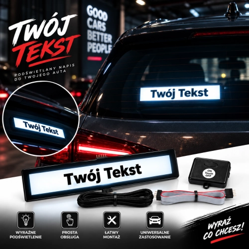 Panel świetlny | Elektryczna Naklejka LED z własnym tekstem