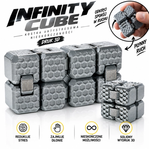 Infinity Cube - Kostka Antystresowa Nieskończoności - Druk 3D