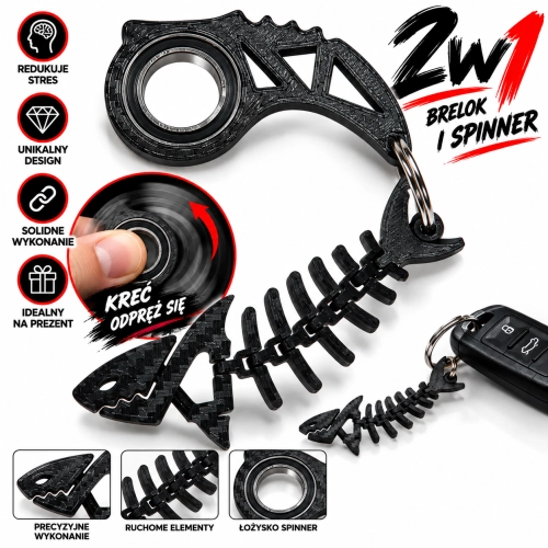 KeySpinner/ KeyRambit/ KeyFlipper + Flexi Rybka Fish CARBON HIT TikTok