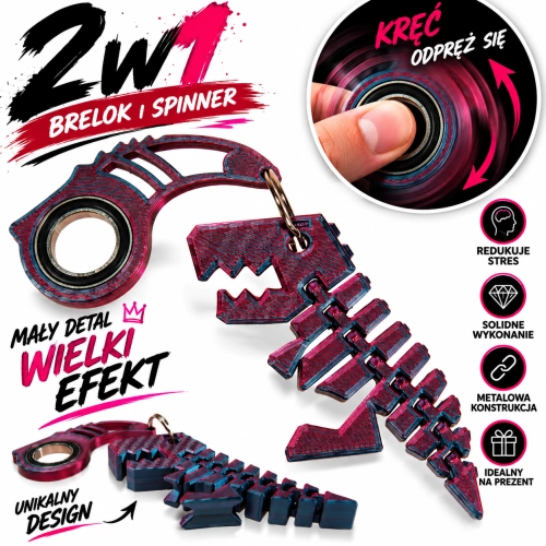 KeySpinner/ KeyRambit/ KeyFlipper + Flexi Zaur TRex MIDNIGHT TikTok FIFLAK