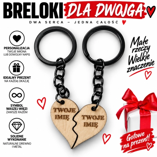BRELOK drewniany DO KLUCZY ZAWIESZKA z WŁASNYM NAPISEM grawer