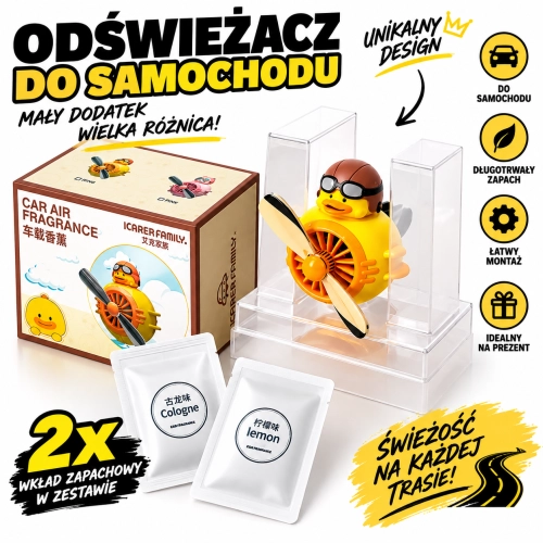 Kaczka w Samolocie - ZAPACH Ozdoba DO AUTA ŚMIGŁO