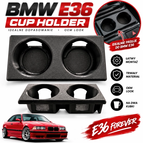 Cup Holder BMW E36 – Podwójny Uchwyt na Kubki do Konsoli Środkowej