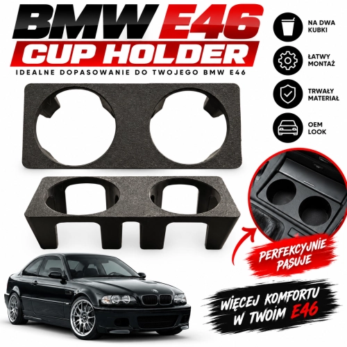 Cup Holder BMW E46 – Podwójny Uchwyt na Kubki i Napoje do BMW E46